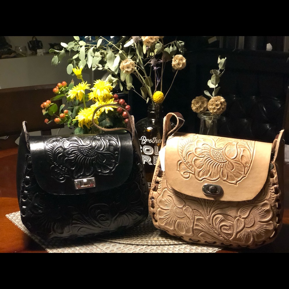 leather handmade Mexican bag